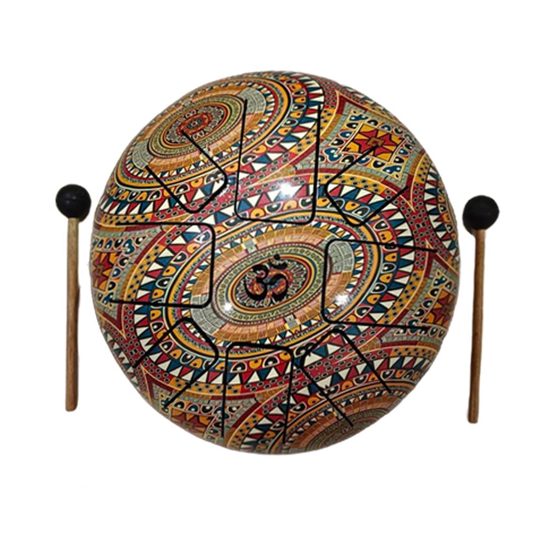 RUGDOLL Happy Drum Pan With Rubber Mallets & Travel Bag for Meditation & Yoga Sound Healing (Multicolour) (1 Pc) (6 Inch)