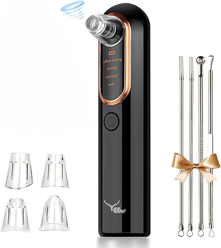 Yccu Removedor de puntos negros, aspiradora profesional de poros, removedor de cabeza negra para cara, extractor de puntos negros recargable por