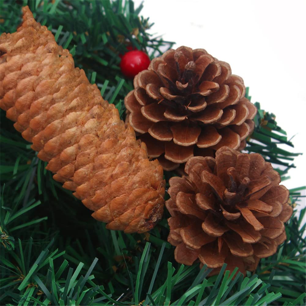 Surwin Guirnalda Navideña de 9Pies / 2.7M, Guirnalda Artificiales Decorada Corona de Pino Árbol Navideña Festival Colgante Adornos para decoración de Jardín de Escalera de Chimenea (2.7M,Piñas)