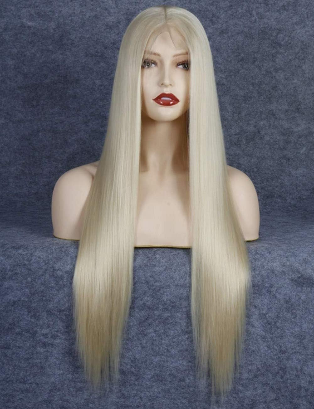 Life Diaries 13x6 Deep Parting 613 Blonde Lace Front Wig 24 Inch Long Straight Synthetic Half Hand Tied Wigs With Baby Hair Pre Plucked Natural Hairline Bleached Knots Heat Resistant Fiber for Women