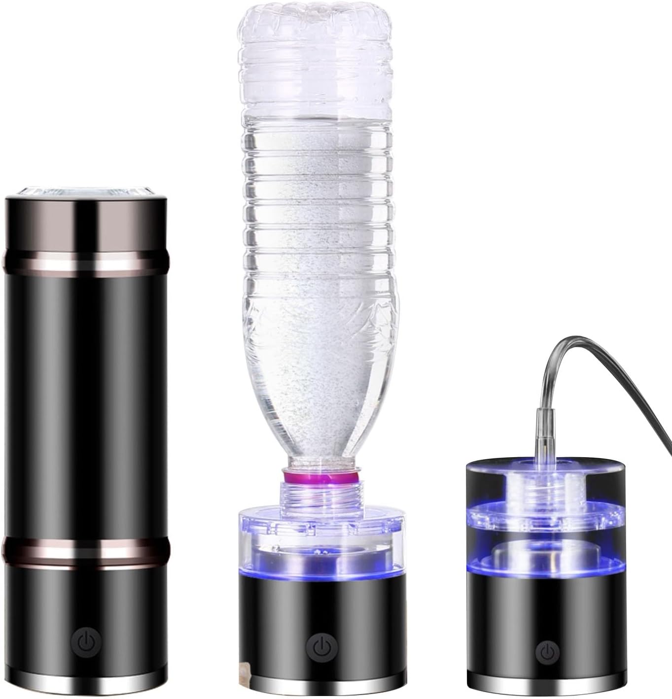 3-in-1 Portable Molecular Hydrogen Rich Water Generator With Leather Case Packaging Hydrogen Water Ionizer Machine With SPE Technology 3 Minutes Hydrogen Concentration Up To 1400 PPB 360 Ml(White)