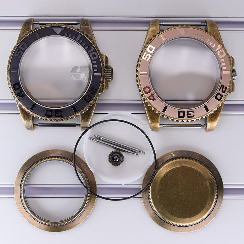 40mm Edelstahl Uhrengehäuse mit Geprägte Lünetten Einlage, Passend für Miyota 8215 Werk 28,5mm Zifferblatt, Uhren Modifizierung Kit für Rolex Yacht-Master
