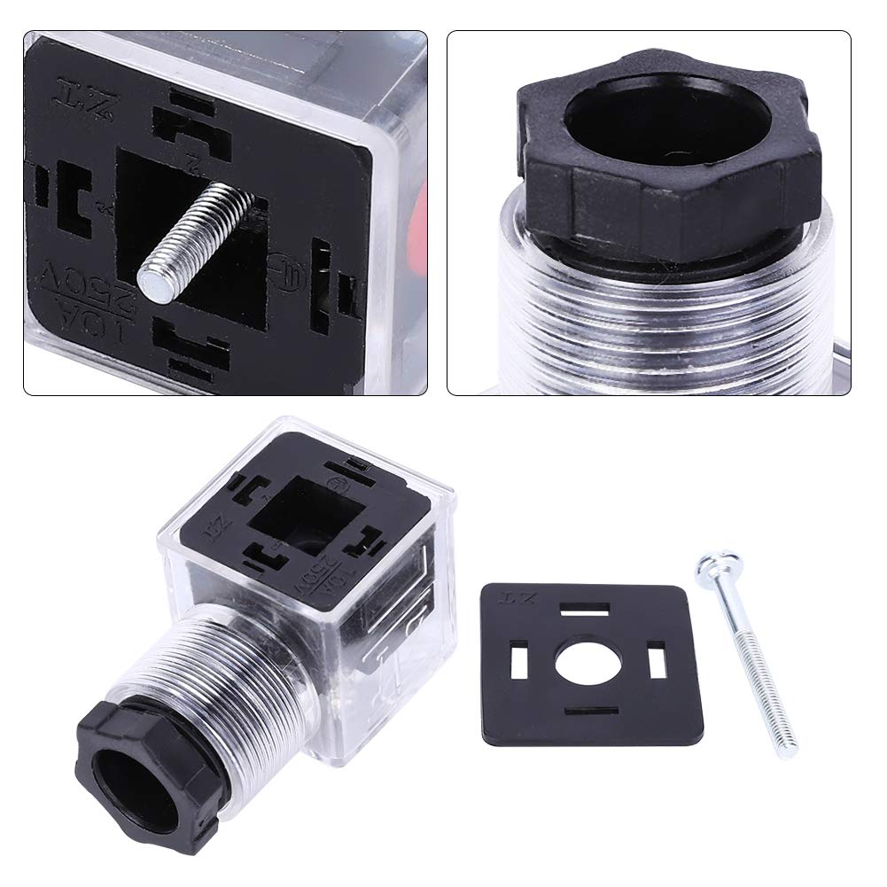Lot De 5 Prises Électrovanne Hydraulique Avec LED – Connecteur Transparent AC 220V IP65 Étanche Universel