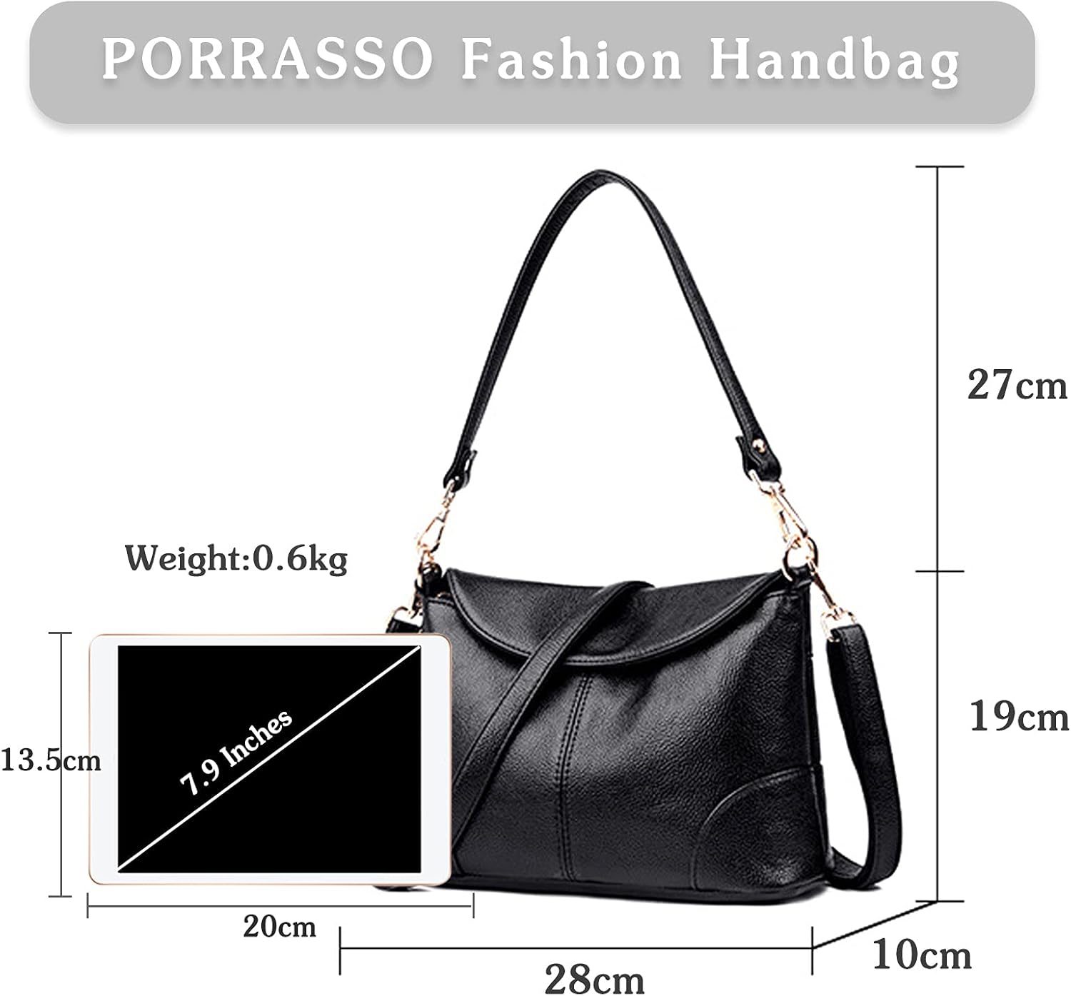 PORRASSO Women Crossbody Bag Fashion Shoulder Bag Handbags Ladies Satchel Waterproof Messenger Bag for Dating Work Travel Daily Use Purple