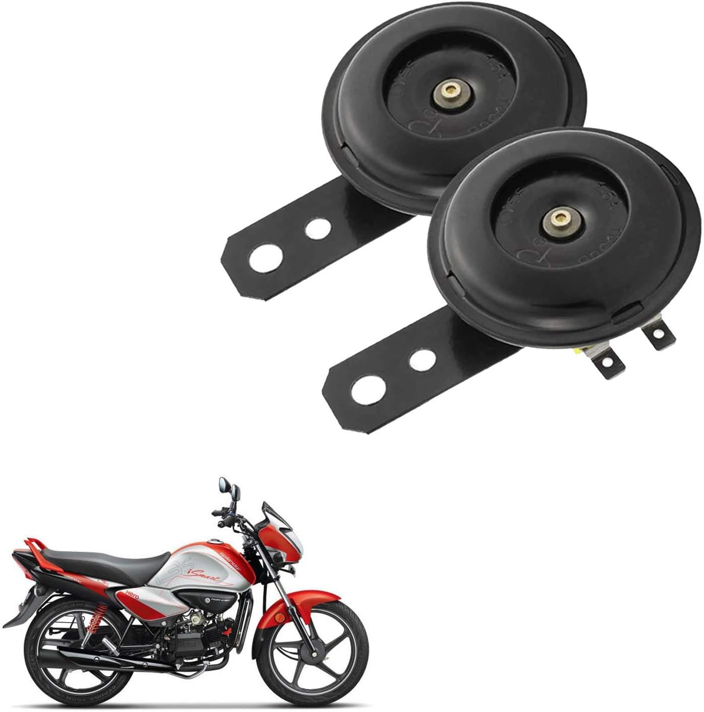 Kandid St2-Kd-131 Black Waterproof Motorbike Trumpet Bell 12V Iron Electric Vehicle Car/Bike Horn for Hero Splendor I Smart