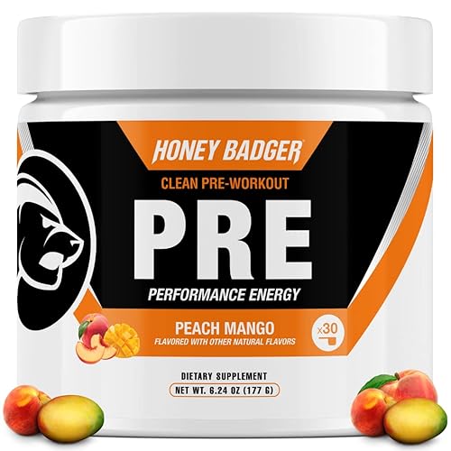 Honey Badger Pre Workout Powder, Keto Vegan Preworkout for Men