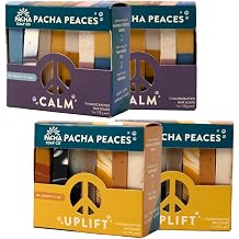 Pacha Soap Co. Peaces Bar Soap Calm & Uplift 4 Pack, 4 oz ea - Scents of Lavender and Eucalyptus, Premium, Handcrafted, Hydrating, Natural Face Wash, Hand Cleanser, Body Wash, Soothing Essential Oils