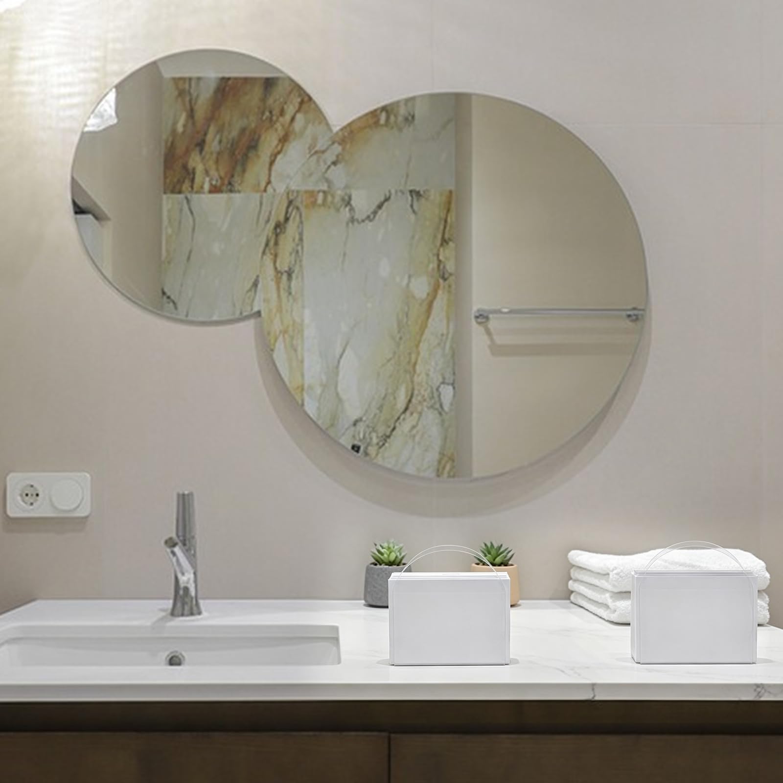 12 servilleteros de acrílico transparente para mesa de baño, toallero de invitados, dispensador de servilletas vertical para cocina y bar, 125 x 125 x 50 mm