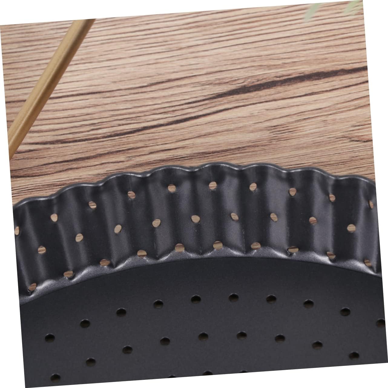 Non-Stick Round Pizza Pan with Removable Bottom 9-Inch Baking Tray for Tart and Quiche Perforated Design for Even Cooking for Home Baking
