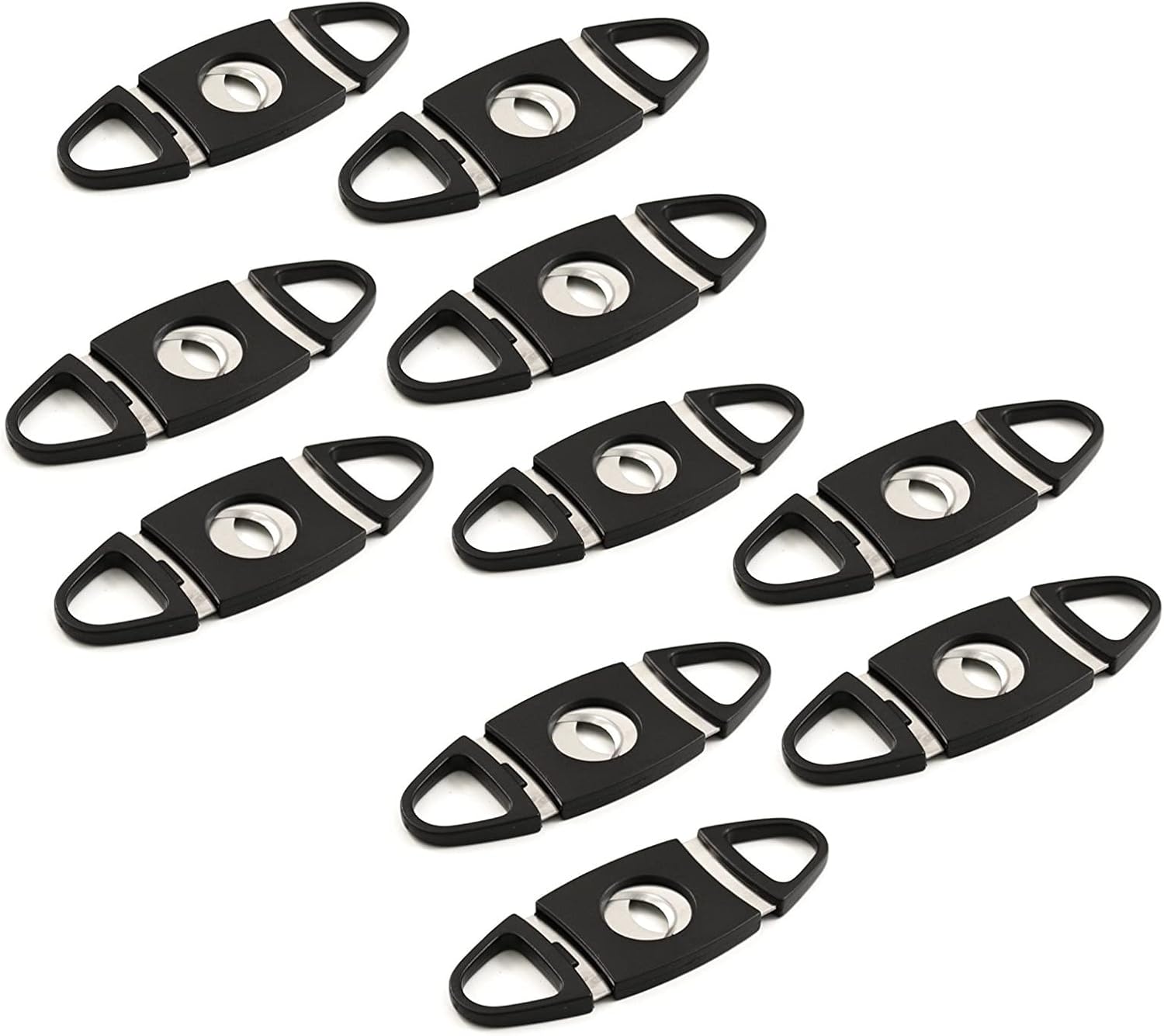 Prestige Import Group Black Plastic Guillotine Cigar Cutter - Cuts up to 54 Gauge - 24 Pack in Display Box