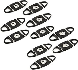 Prestige Import Group Black Plastic Guillotine Cigar Cutter - Cuts up to 54 Gauge - 10 Pack