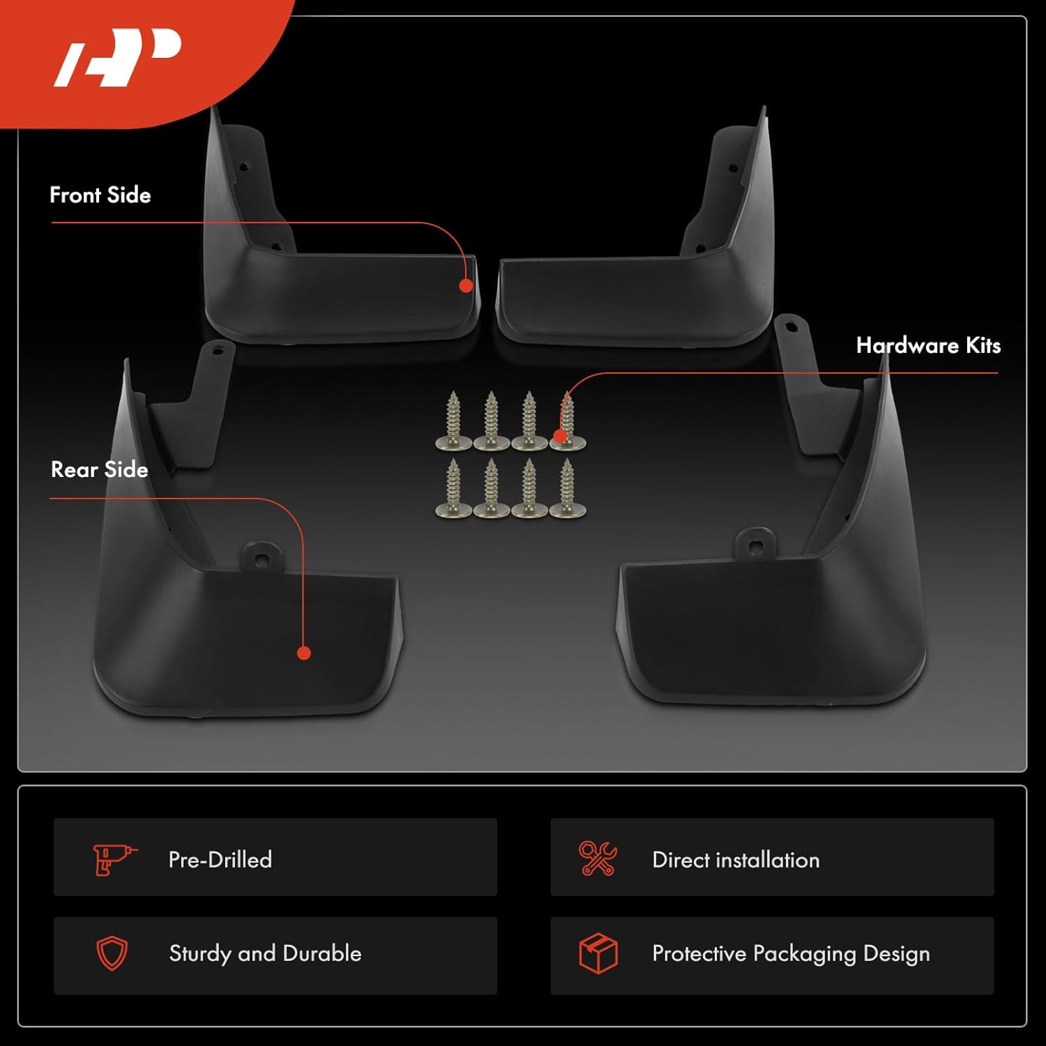A-Premium Splash Guards Mud Flaps Mudflaps Replacement for 2014-2015 Lexus IS250 2014-2016 IS350 2016 IS300 4-PC Set