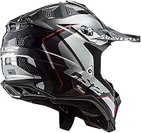 Vista 2 de Casco LS2 MX-Off Road Subverter Evo Arqueado Brillo Negro/Rojo/Plata