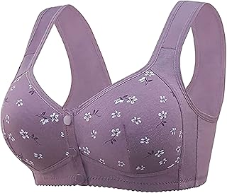 Daisy Bras for Older Women Front Closure Bralettes No Underwire Wireless Plus Size Fall Comfy Seniors Everyday Bra