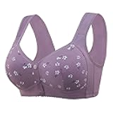 Daisy Bras for Older Women Front Closure No Underwire Breathable Bras Comfy Full Coverage Push Up Everyday Bra