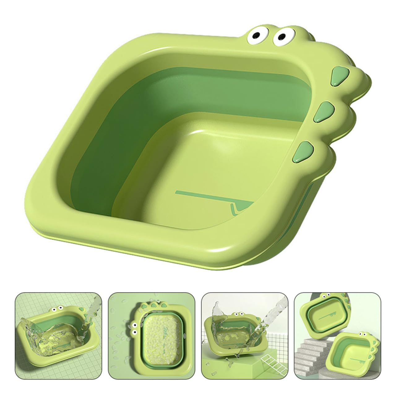 Toyvian Infant Wash Basin 12.59X10.23X3.93In Lightweight Newborn Washbasin with Cartoon Design for Baby Face and Feet Washing Portable and Easy to Clean