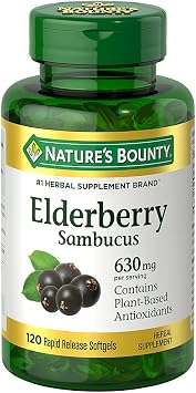 Natures Bounty Sambucus Elderberry Herbal Supplement, 120 Count