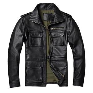 Mens Oversized Cowhide Leather Jacket Motorcycle Coat