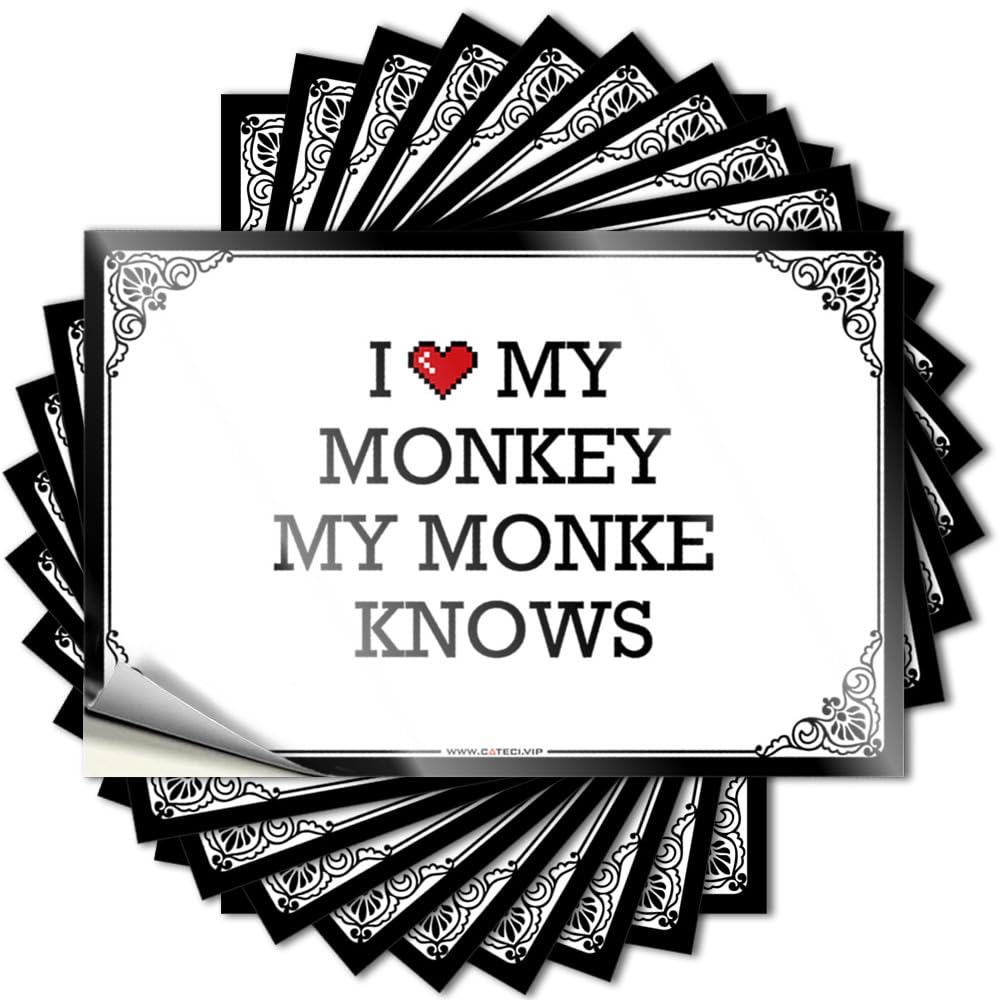 I Love My Monkey My Monkey Knows Vintage Custom - Tattoos Garage Waterproof Decal(8X12CM)