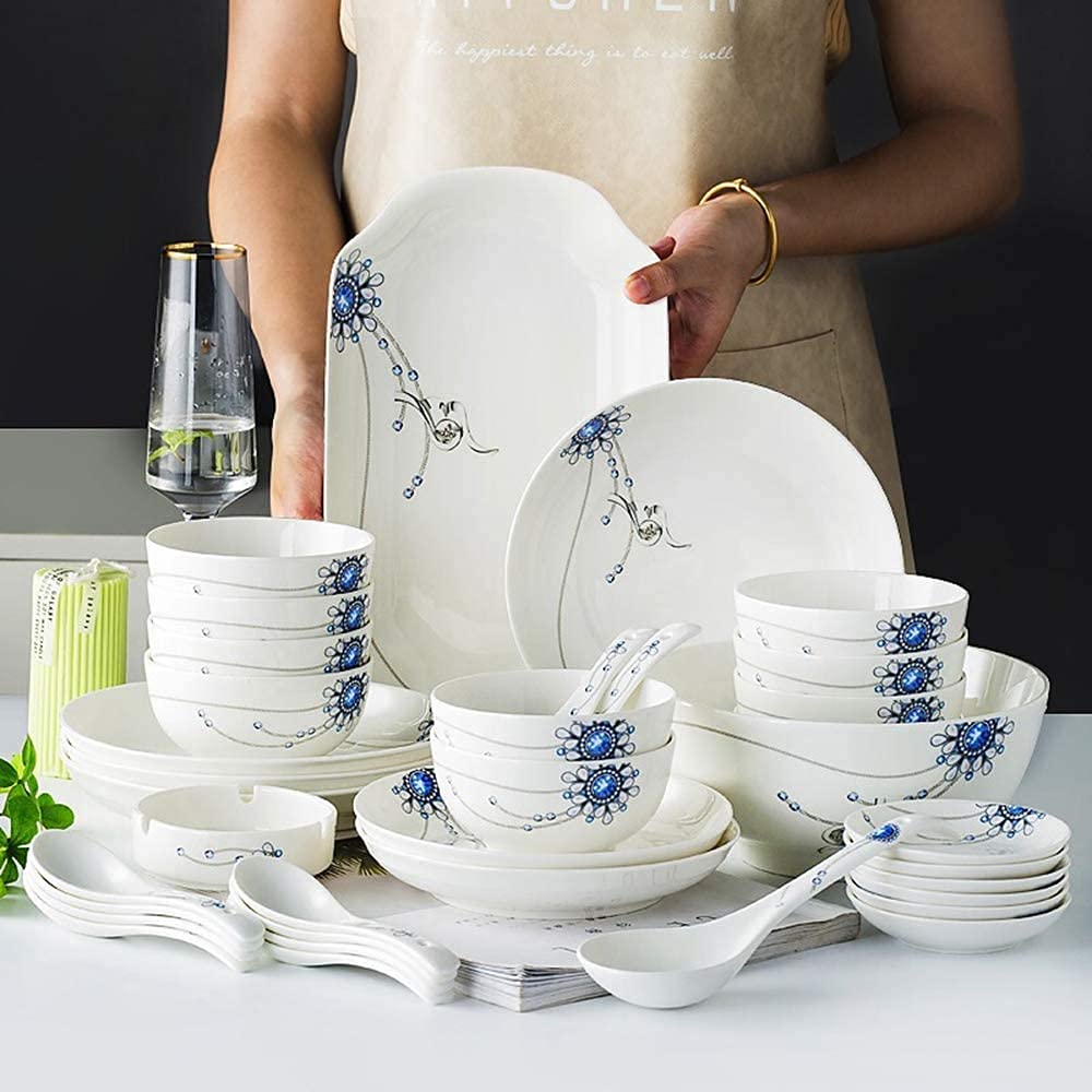 Essteller, luxuriöses Tafelservice für Partys, 36-teiliges Porzellangeschirr-Set – Essteller- und Schüssel-Sets, Keramikgeschirr-Set für 6/8/10 Personen