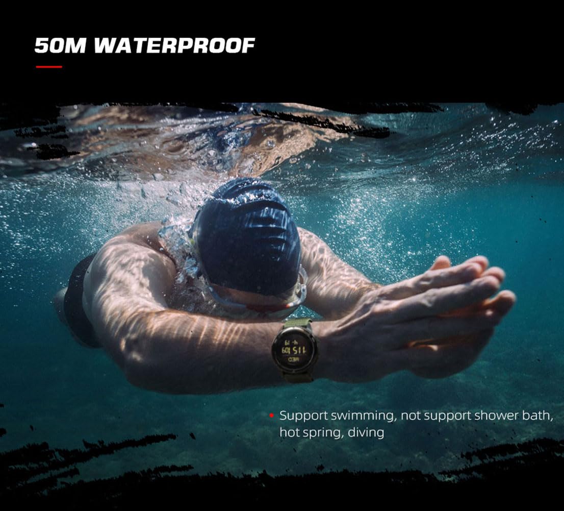 Uomo Sport all'aperto Orologio digitale con cassa in fibra di carbonio retroilluminazione a LED 50M impermeabile orologio tattico Orologi militari Bussola intelligente orologio da polso
