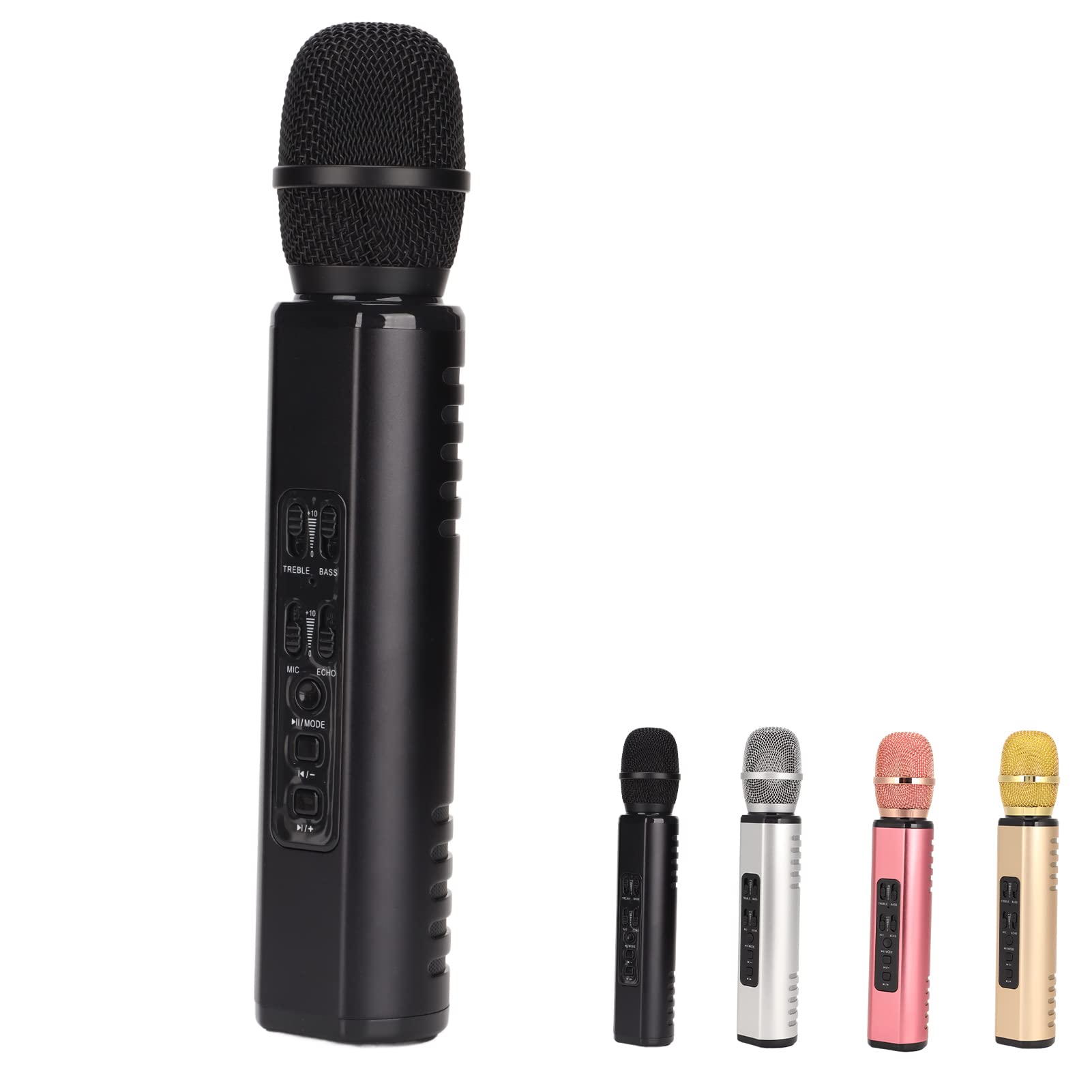 K6 Bezprzewodowy mikrofon Bluetooth, przenośny mikrofon ręczny, głośnik, maszyna do smartfonów PC dla dorosłych, na urodziny, przyjęcie rodzinne, KTV, czarny