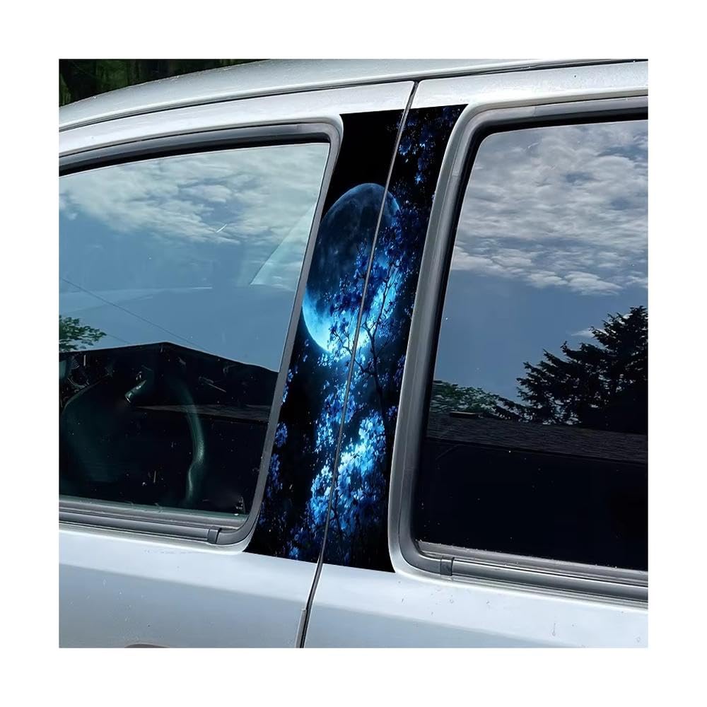 Bertdcx One Color Car Center Pillar Window Film Moonlit Blossoms Glossy Protective Polyethylene Auto Parts