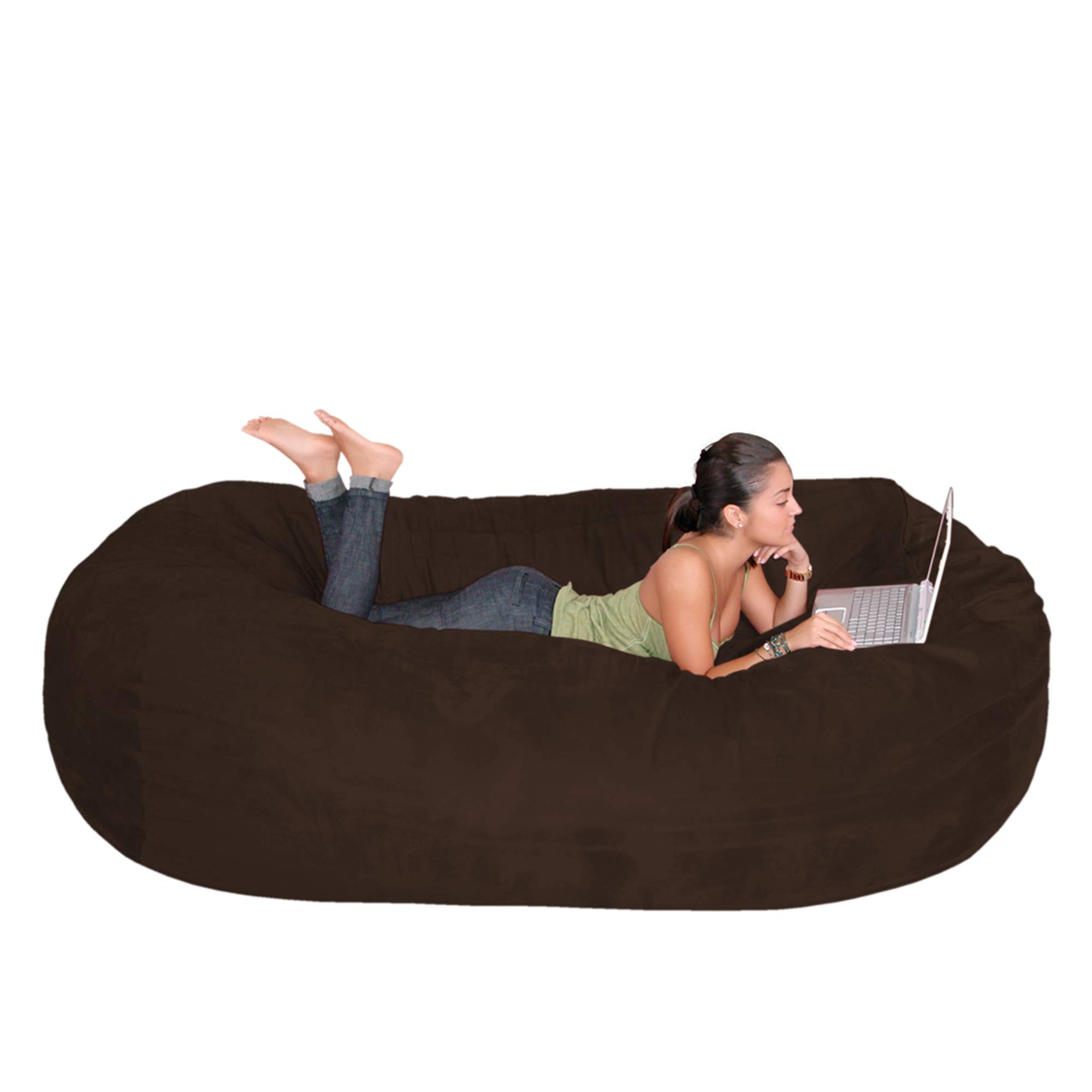 Cozy Sack 7-Feet Bean Bag Chair, X-Large, Chocolate
