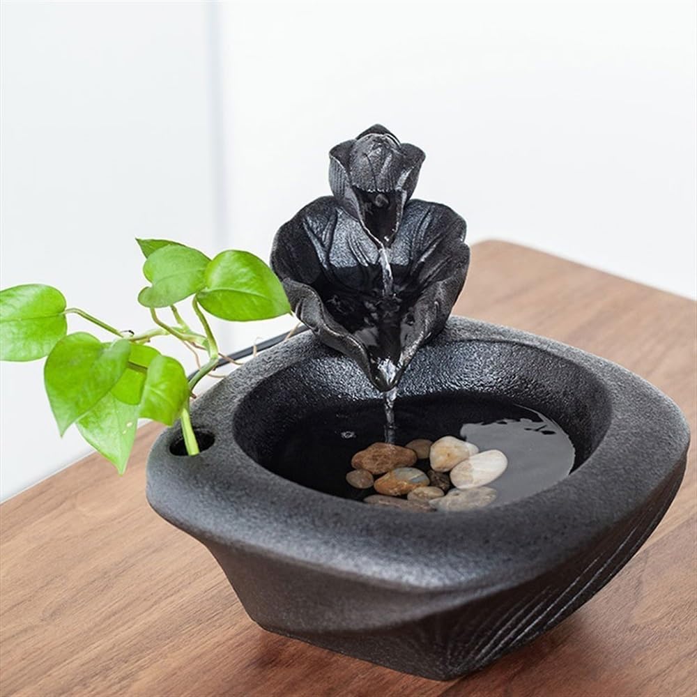 Fuente de Interior Fuente de Agua Corriente de cerámica, Adornos Decorativos for el hogar, Escritorio, Sala de Estar, Oficina, características del Agua, pecera, Regalos Fuente de Mesa