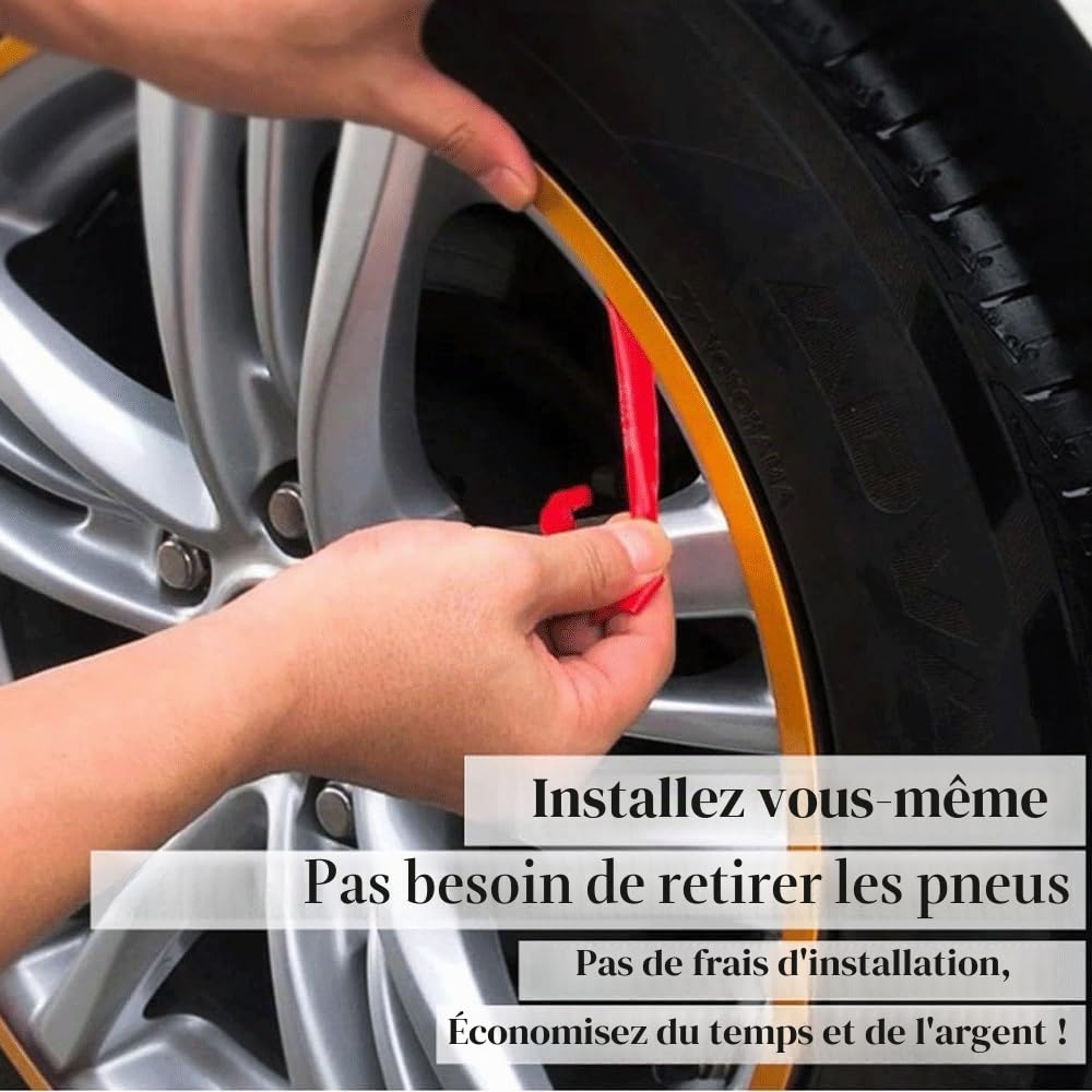 Protection de Jante métallique (15-22 Pouces), Anneau de Protection en Alliage d'aluminium, Protection renforcée et Installation Facile, pour Jantes de Voiture,18inch,Red