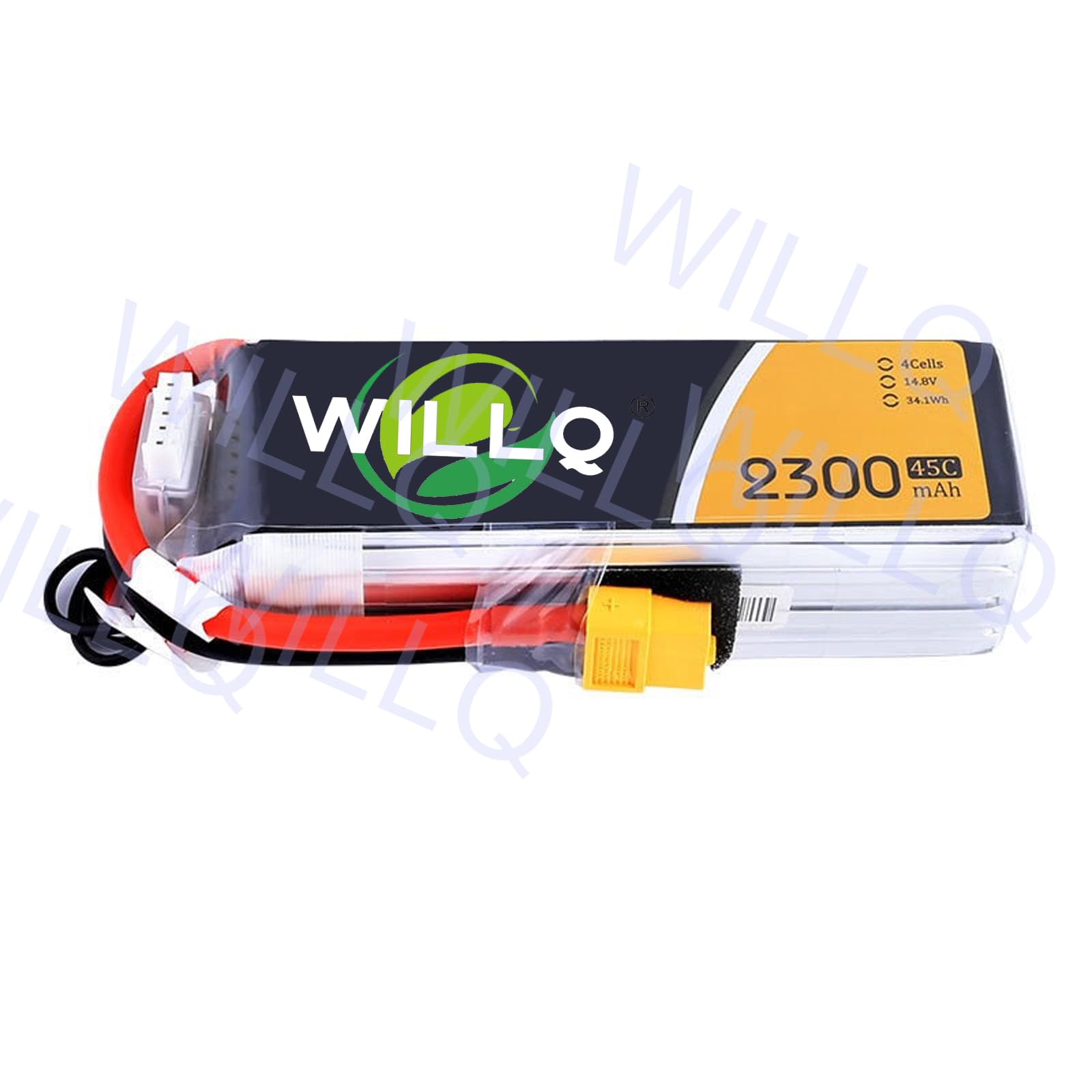Batteria LiPo da 2300 mAh 3S 11,1 V/4S 14,8 V 45C con connettore XT60 per droni FPV, quadricotteri, elicotteri, Aerei, Auto, Camion, Barche e Altri Modelli RC.