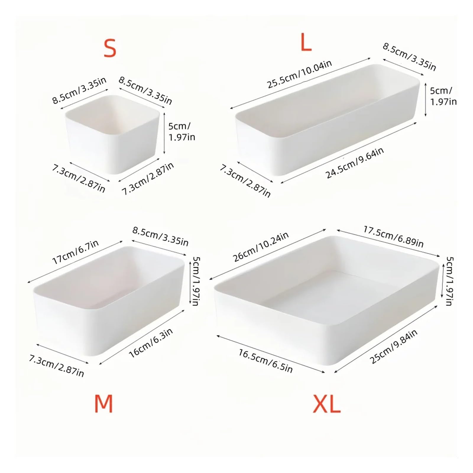 Generico 7 pezzi/set portaoggetti for cassetti, organizer for cosmetici, cucina, bagno, vassoi for armadio(7pcs-A)