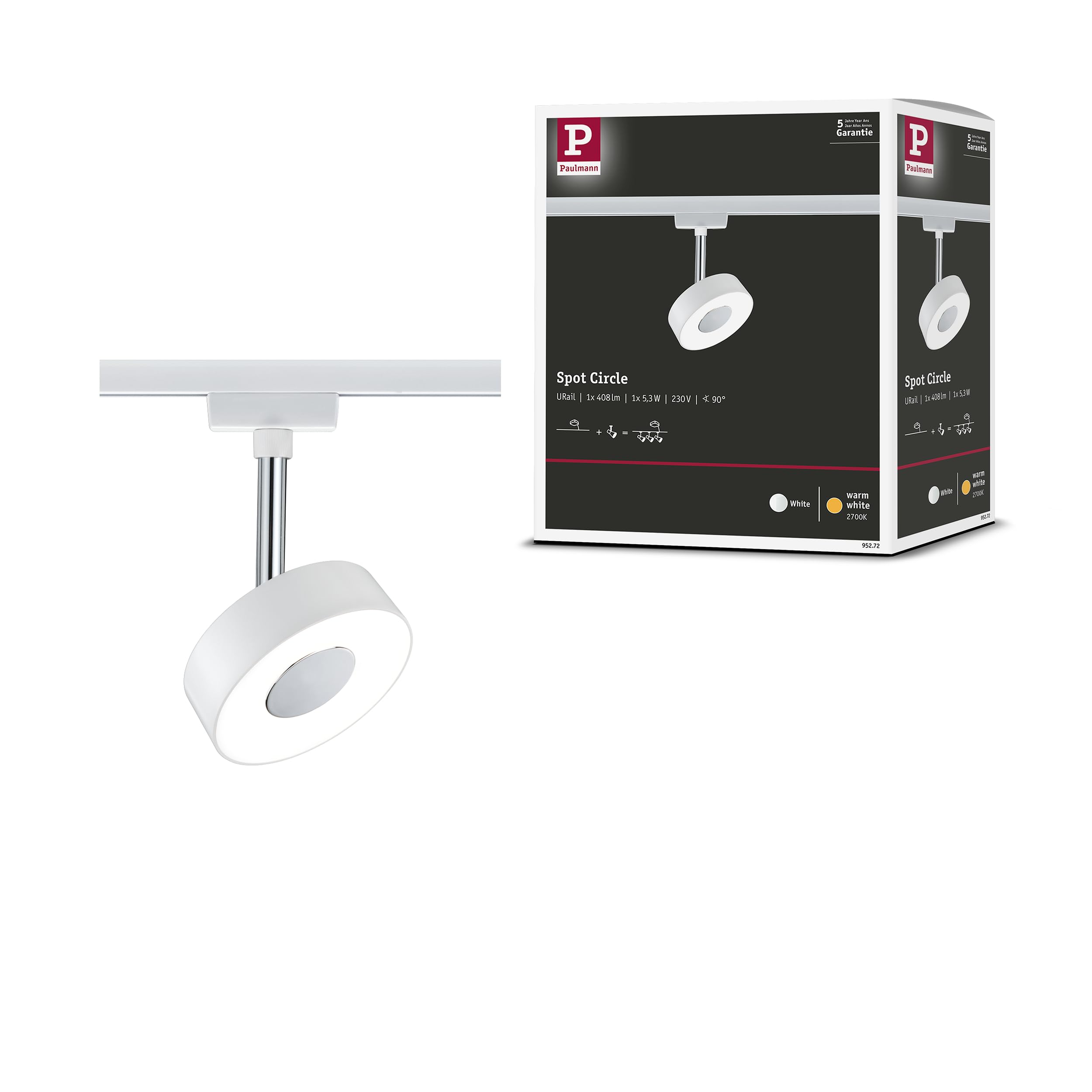 Paulmann URail System LED Spot Circle 1x5W Weiß 230V