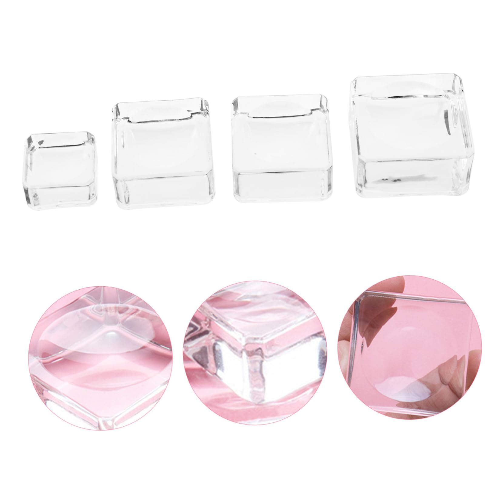 FRCOLOR Lash Extension Eye Pads 4pcs Glass Eyelashes Gasket Portable Easy to Use Lash Extension Supplies