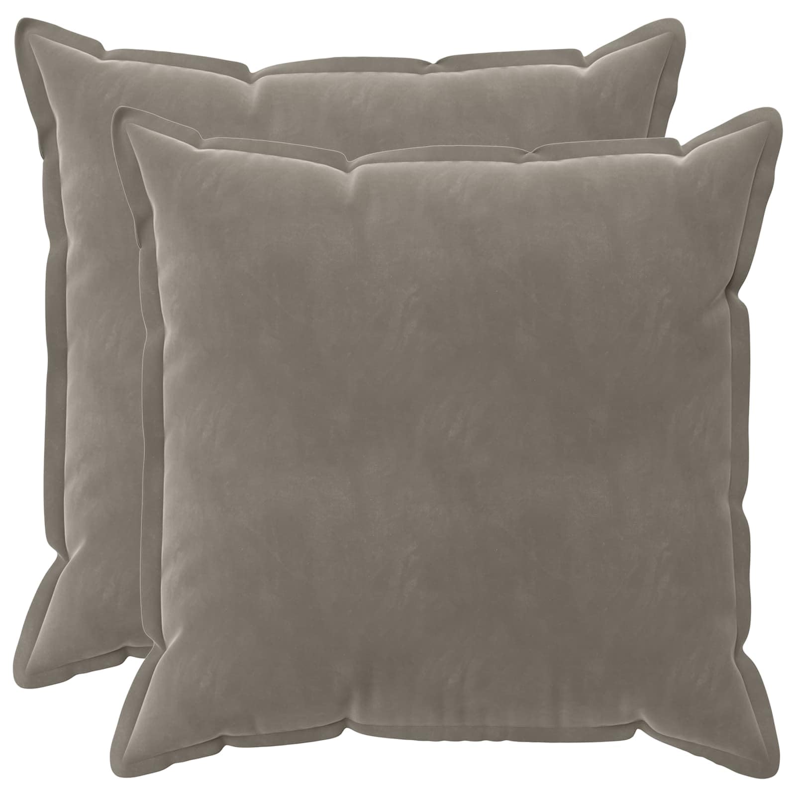 Vidaxl Light Grey Cushion Cover 2 Pcs Houten 80 X 80 Cm Velvet