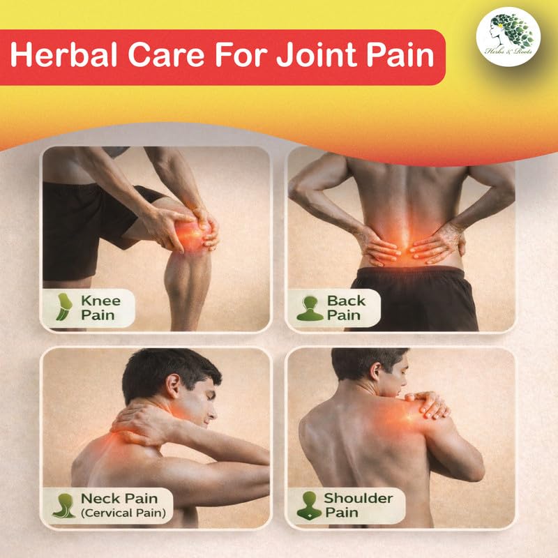 Image of Herbs & Roots Muni Pain Relieve Oil with Herbal Oils, Ayurvedic Herbal Massage Oil for Joint & Muscle Comfort, Stiffness Relief - Pack of 1 | 100ml