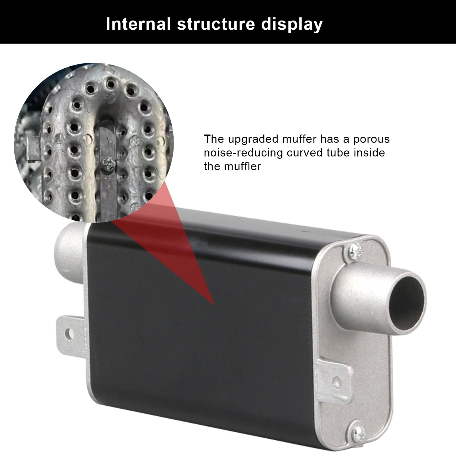 Ali2 Set silenziatore di scarico in acciaio inox, 24 mm, per Eberspacher Webasto Diesel ad aria, nero