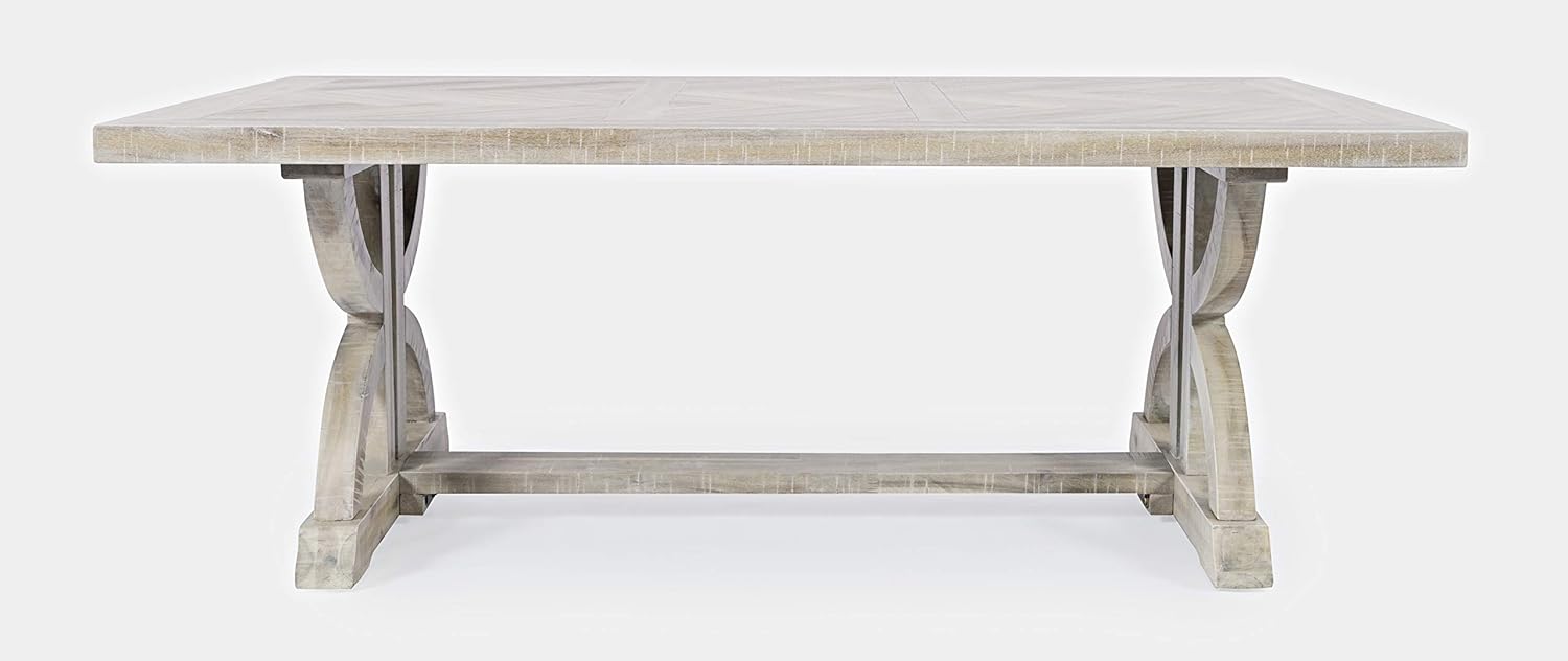 Jofran Fairview Rustic Trestle Coffee Table, 50''Lx28''Wx18.5''D, Ash