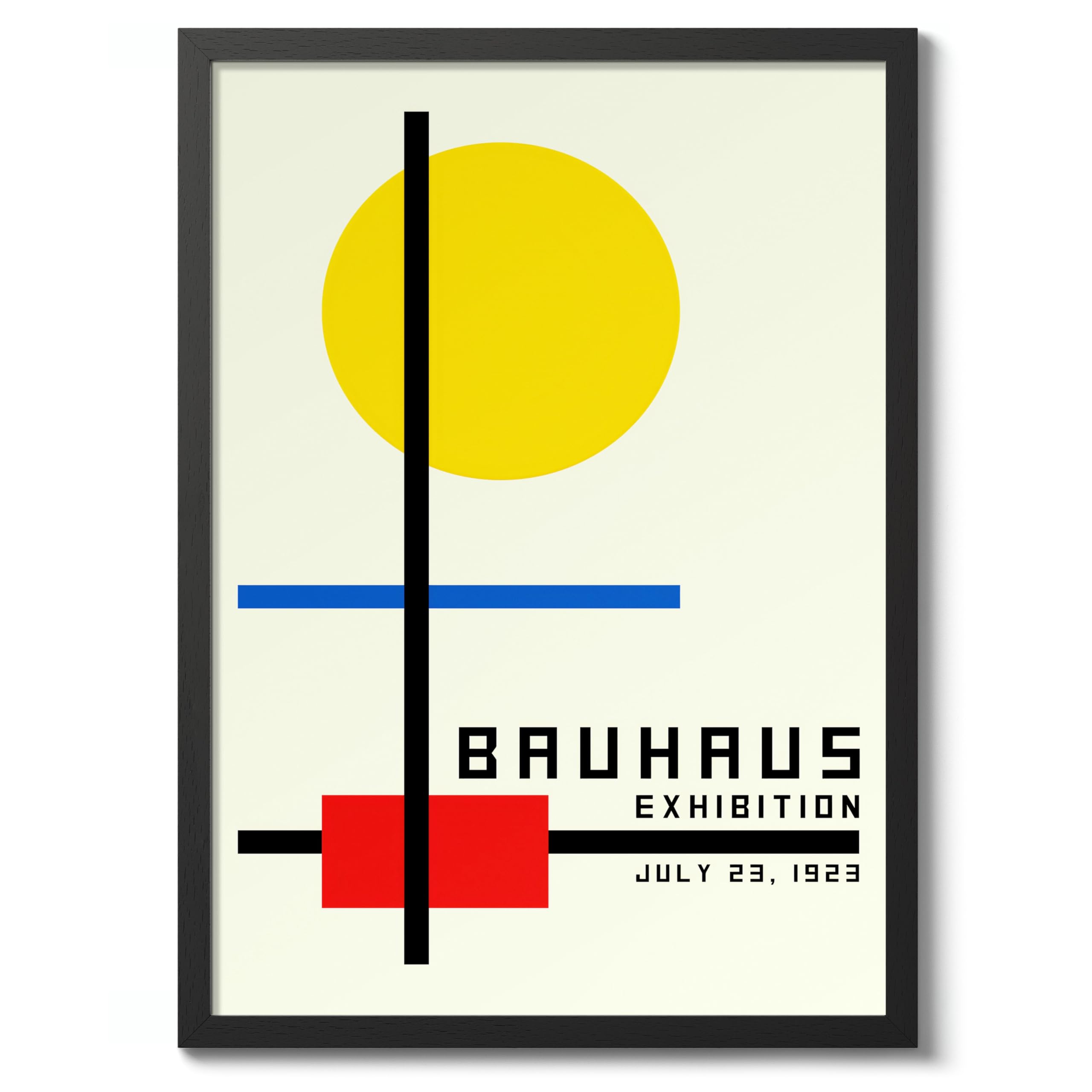 Bauhaus Circle & Lines Poster, Bauhaus Print, Framed Abstract Art, Mid-Century Wall Art, Modern Home Decor, Gift Idea, Archival Matte, A2 (Framed) - 59.4x42cm โ image 1