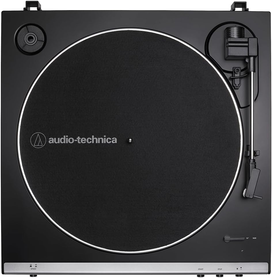 Audio-Technica AT-LP60X-GM Fully Automatic Belt-Drive Turntable 33-1/3 & 45 RPM Gunmetal/Black Bundle with PreSonus Eris 3.5 Studio Monitors Pair and 2 YR CPS Enhanced Protection Pack