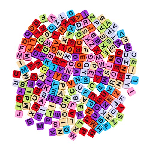 STOBOK 800Pcs Letras Do Alfabeto Cubo Contas para Fazer Joias DIY Pulseiras Colares