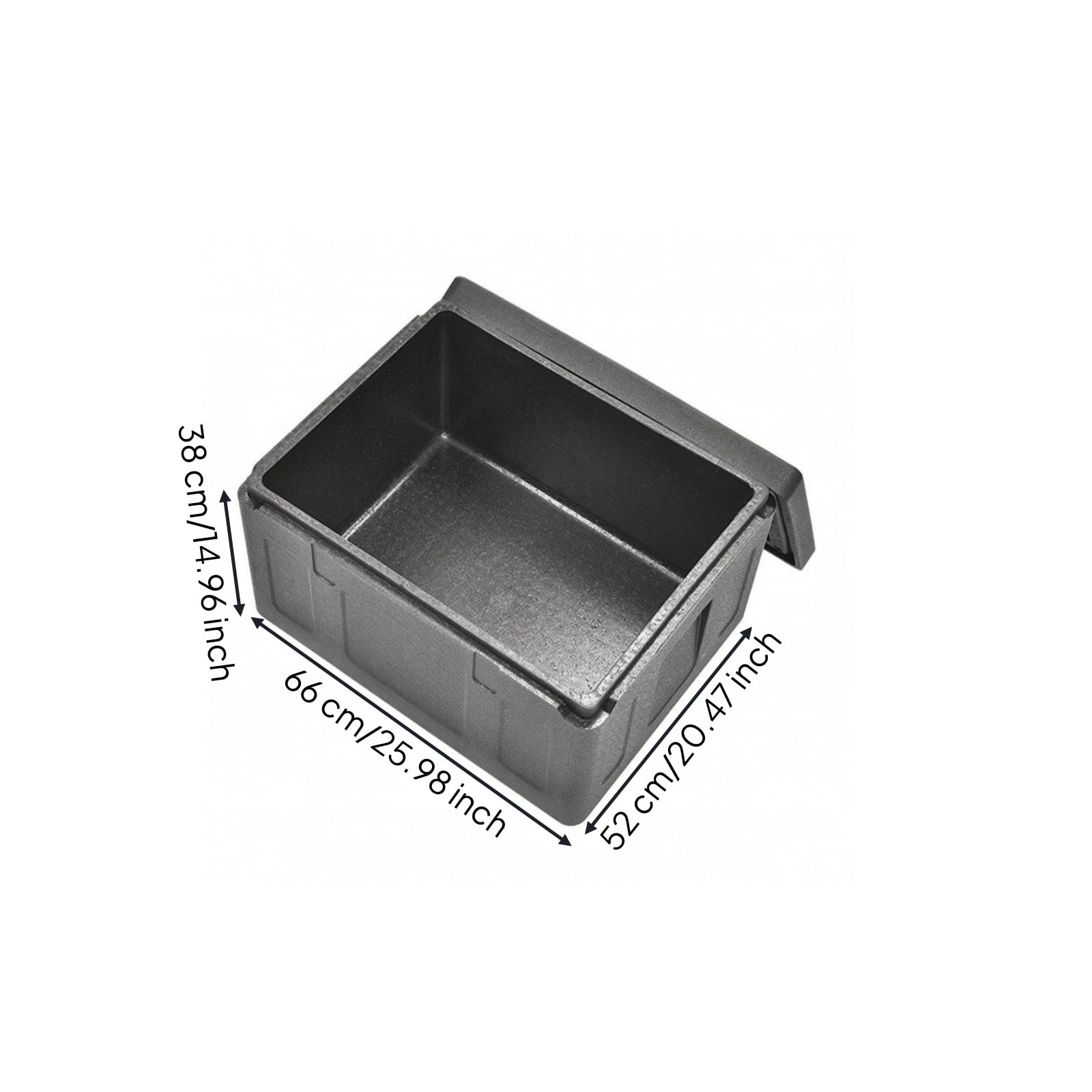 Gralara Caja Térmica para Catering Resistente Recipiente Alimentos con Asa, Portátil, Alimentos con Tapa, para Comedores Escolares, Repartidores, Negro, 81L Box