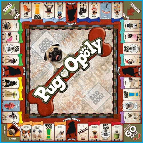 Juego de mesa Pug-Opoly para familias y adultos miniatura 4