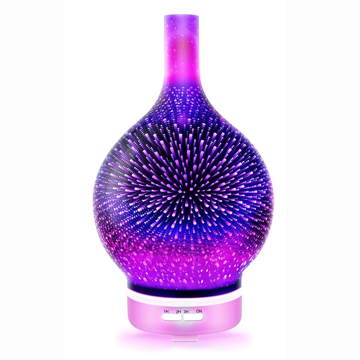 Diffusore di oli essenziali da 120 ml, diffusore di aromaterapia ad ultrasuoni in vetro 3D, diffusore di aromi con nebbia fredda, umidificatore silenzioso, per dormire, yoga, ufficio, lavoro, spa B