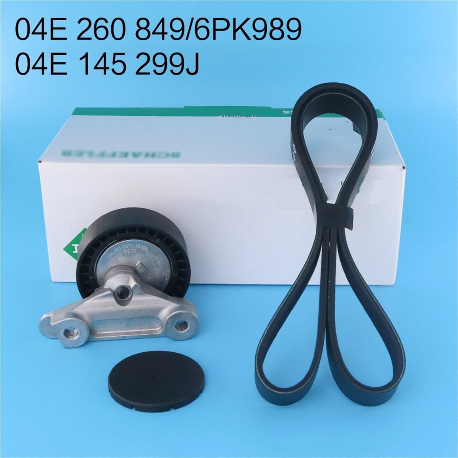 Rolka napinacza łańcucha pasek rozrządu Pasuje Do Golfa Polo Pasuje Do Jetty Pasuje Do Santany 04E 145 299J 6PK989 04E 260 849 Zestaw Naprawczy Napinacza Paska Alternatora
