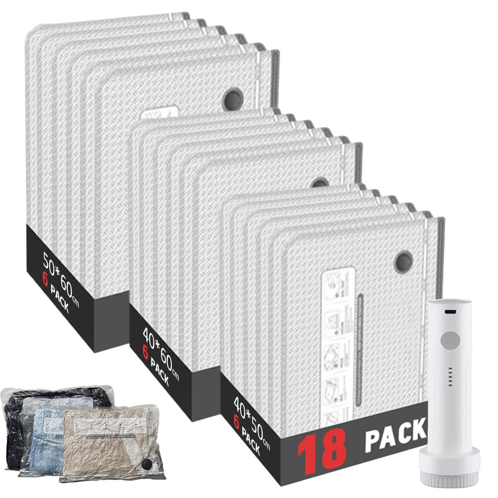 Vacuum Storage Bags, 18Pack Space Saver Bags, Vacuum Storage Bags with Pump
