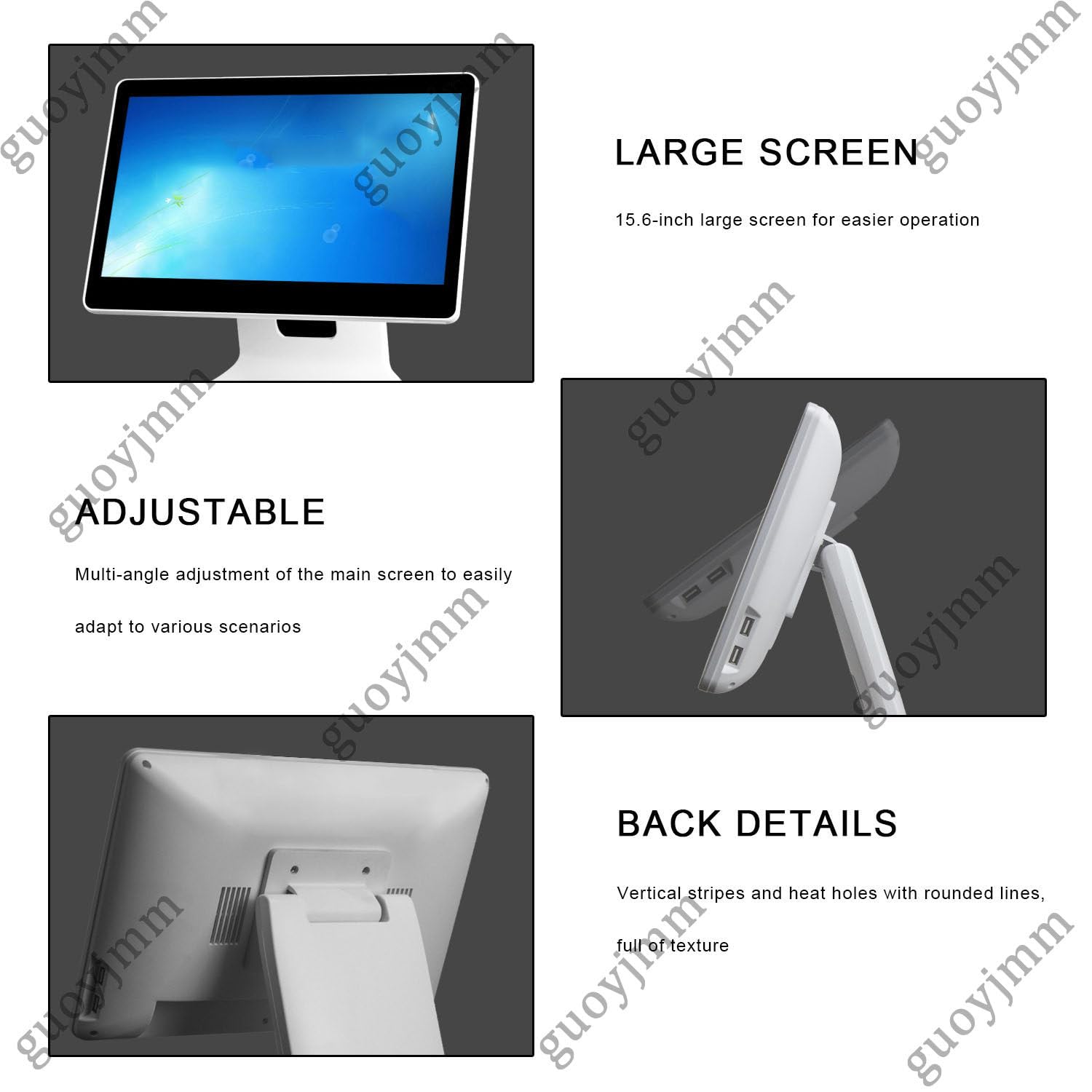 15,6-calowy ekran dotykowy PC POS Smart Cash Register, N2930, 4 GB RAM, 64 GB SSD, regulowany kąt, do sprzedaży detalicznej, restauracji, małych firm
