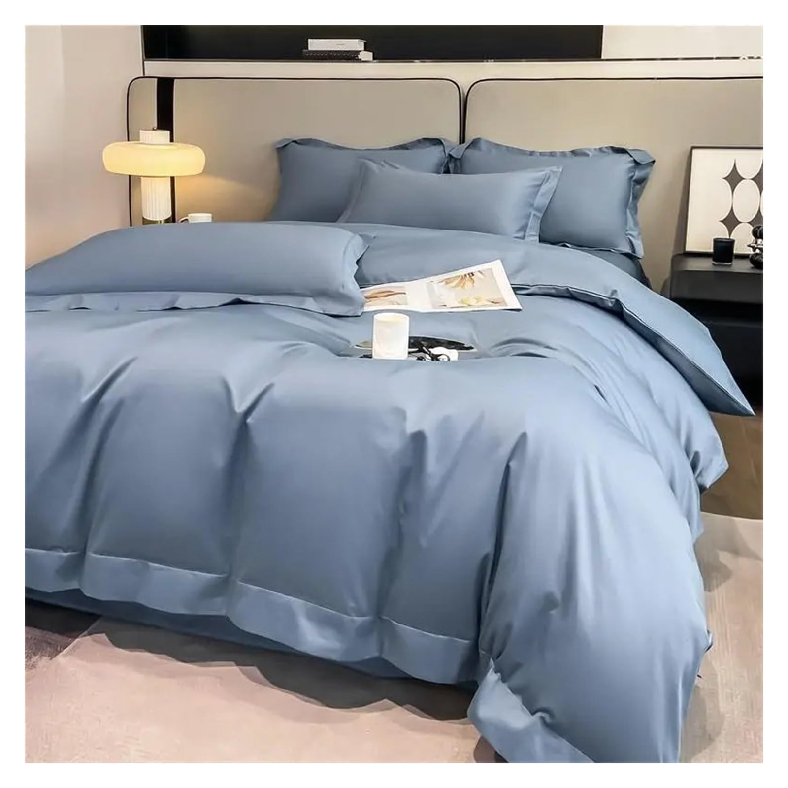 Amazon｜寝具セット コットン 無地 ダブル ツイン 4点 掛け布団カバー  