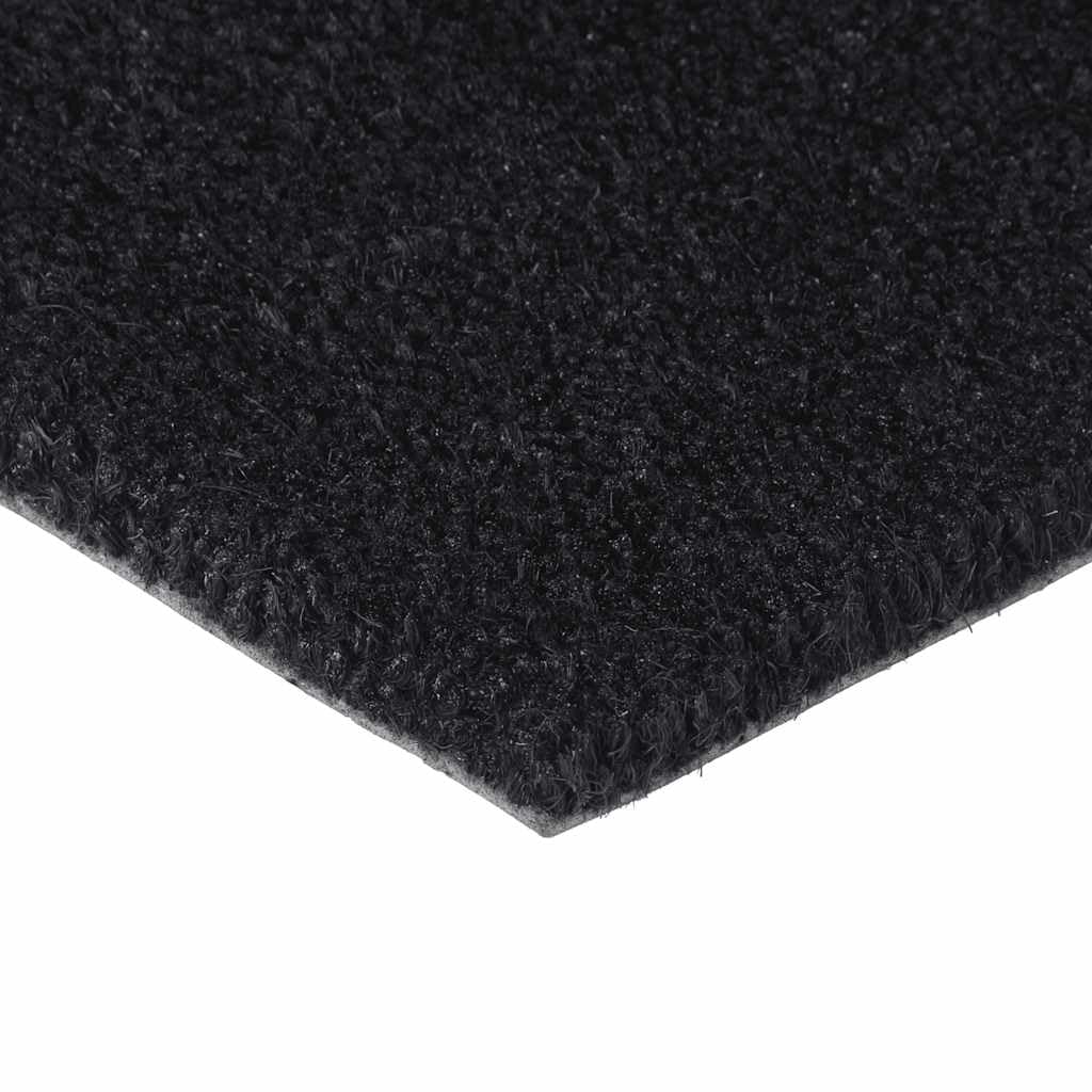 Fußmatte Schwarz 50x80 cm - Kokosfaser Türmatte Getuftet 16mm Dick - rutschfeste Schmutzfangmatte für Haustür, Eingangsbereich Innen & Außen