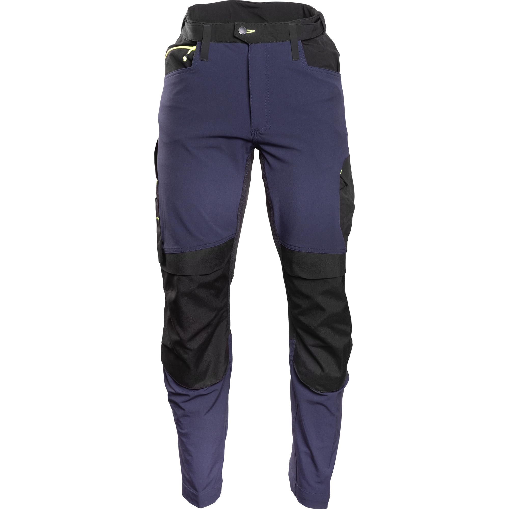 Högert Technik Pantalon de Travail Homme 4-Way Stretch avec Renfort Cordura, Fermeture éclair YKK, déperlant, Pantalon de Protection élastique Plum vêtement de Travail Bleu Marine